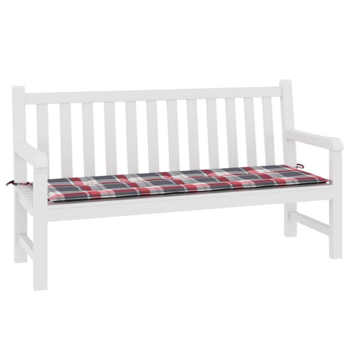 VIDAXL Coussin de banc de jardin motif a carreaux rouges 150x50x3 cm