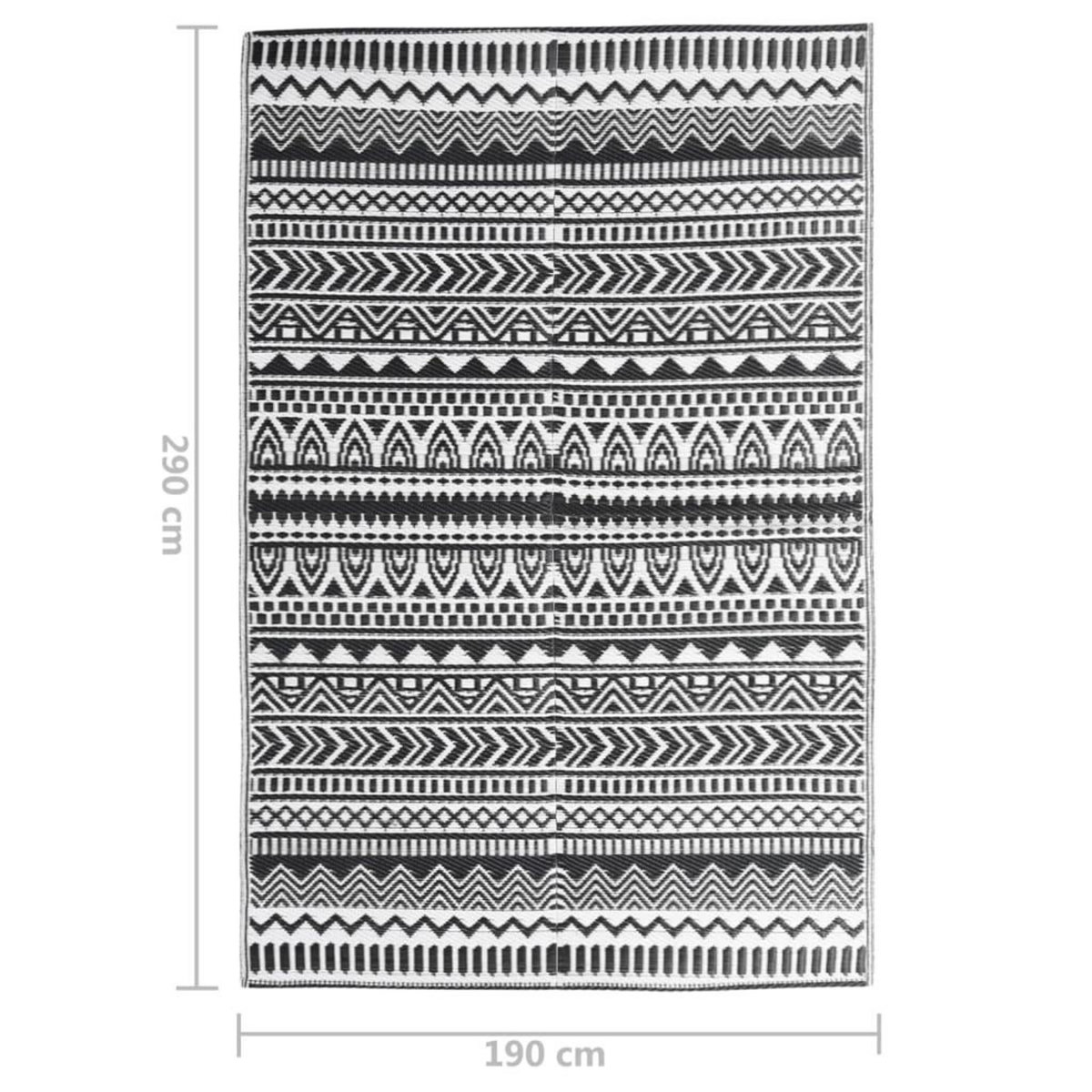 VIDAXL Tapis d'exterieur Noir 190x290 cm PP