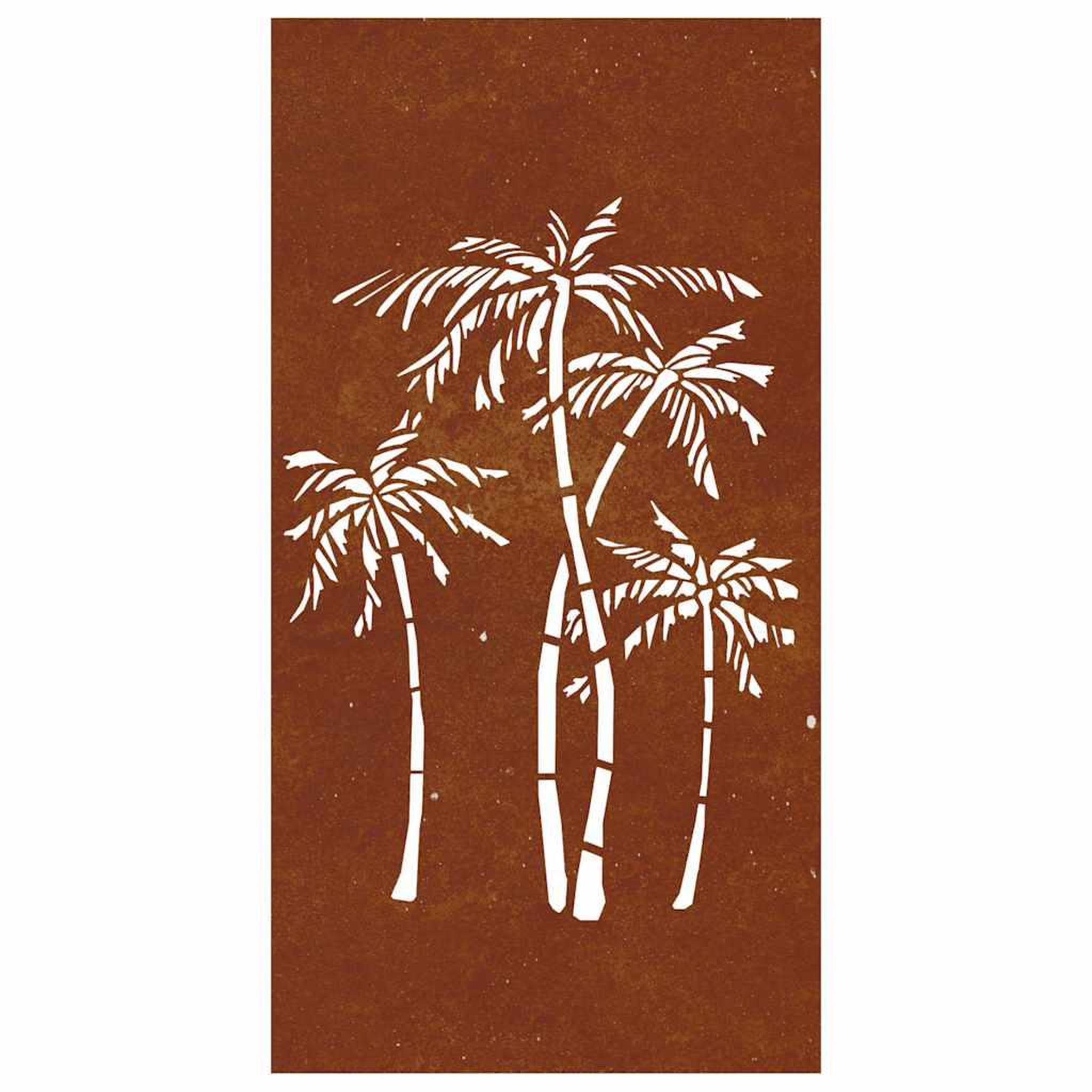 Voir la diapositive 5 : VIDAXL Decoration murale jardin 105x55 cm acier corten design palmier
