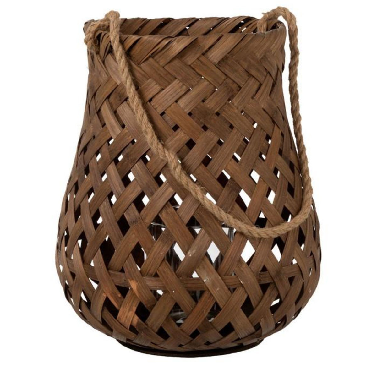 Paris Prix Lanterne Ronde en Bambou  Tresse  41cm Marron