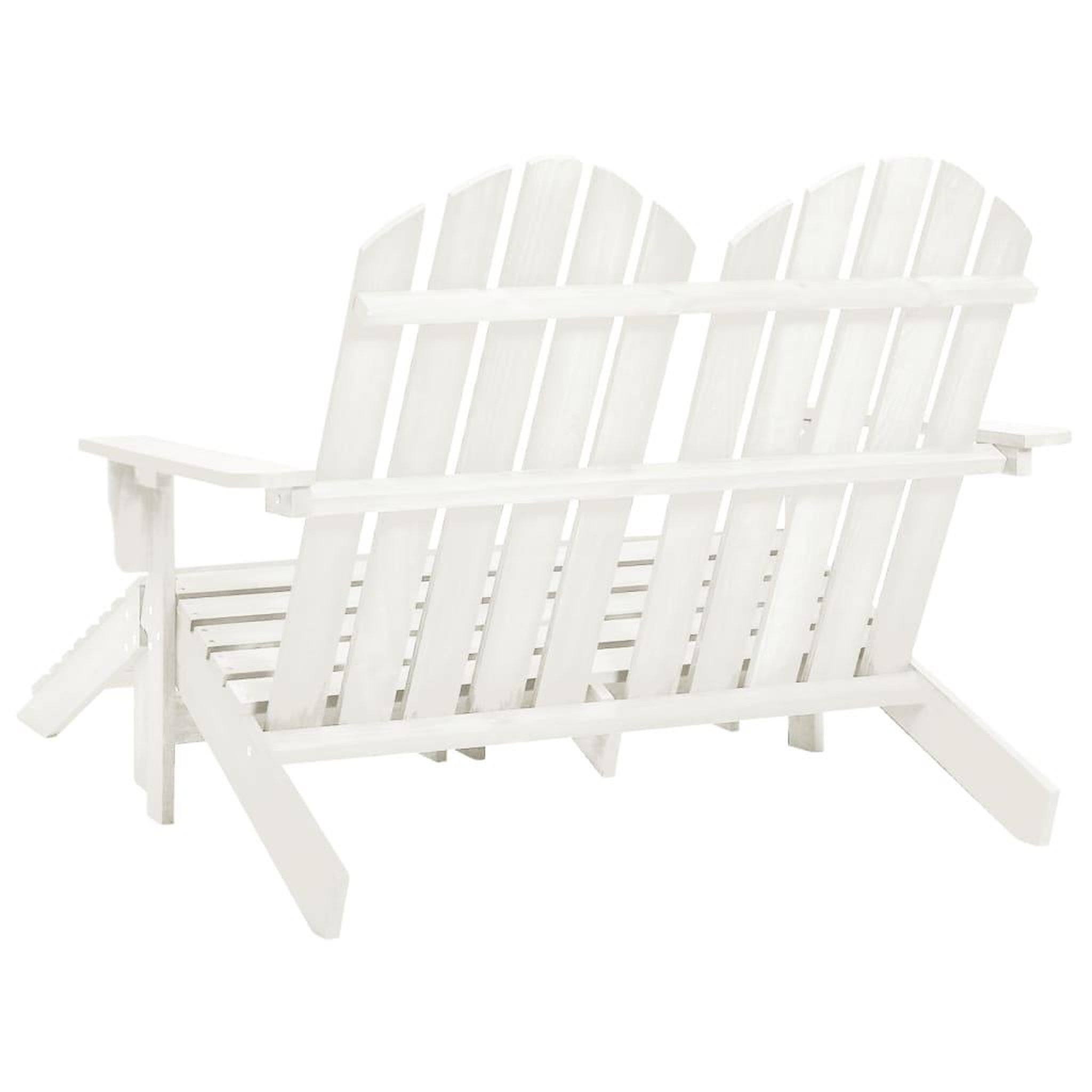 Voir la diapositive 4 : VIDAXL Chaise de jardin Adirondack 2 places et repose-pied sapin blanc