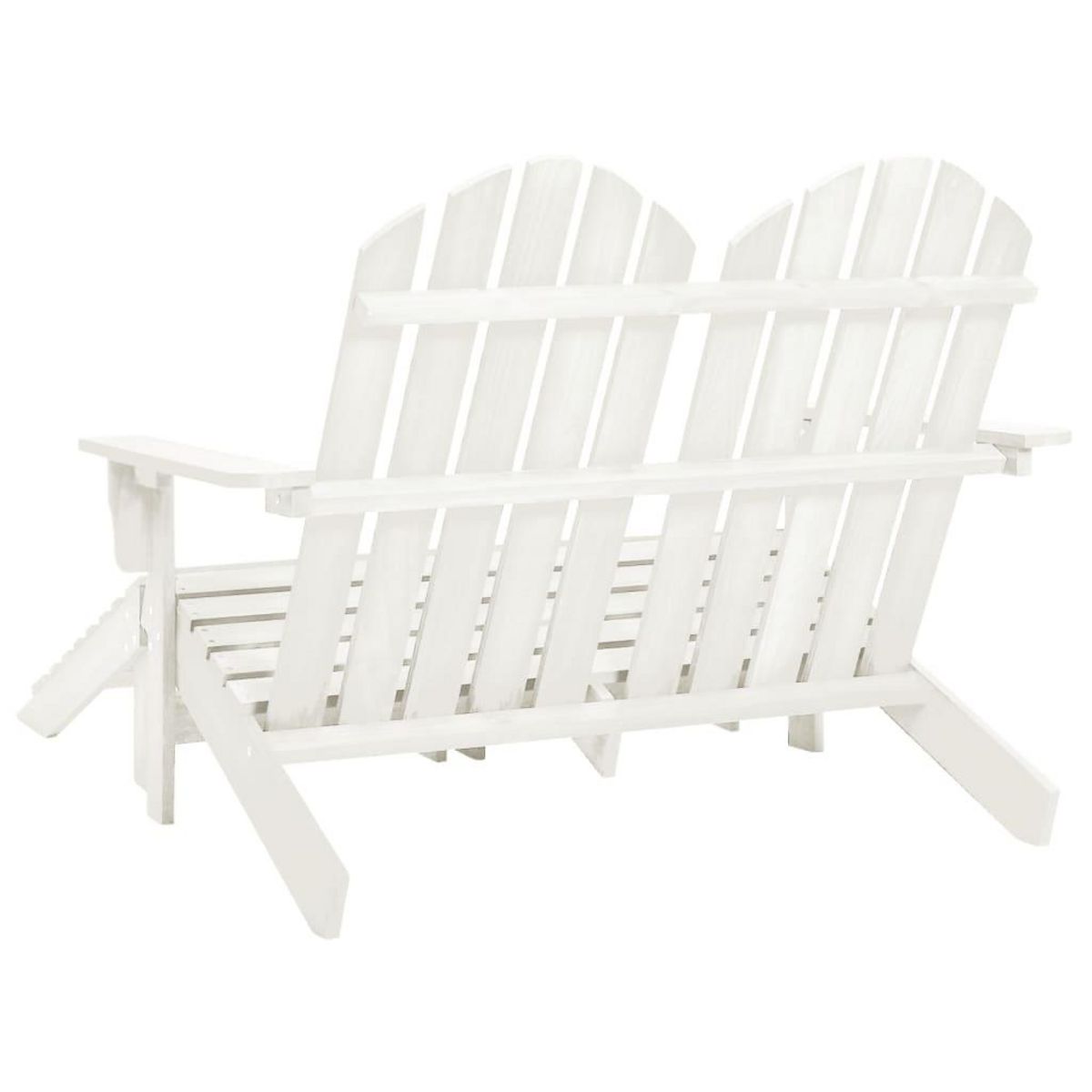 VIDAXL Chaise de jardin Adirondack 2 places et repose-pied sapin blanc