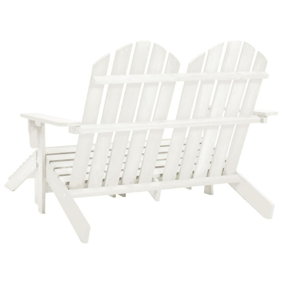 VIDAXL Chaise de jardin Adirondack 2 places et repose-pied sapin blanc