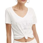 MORGAN T shirt  Femme Morgan Serigraphie OFF. Coloris disponibles : Blanc