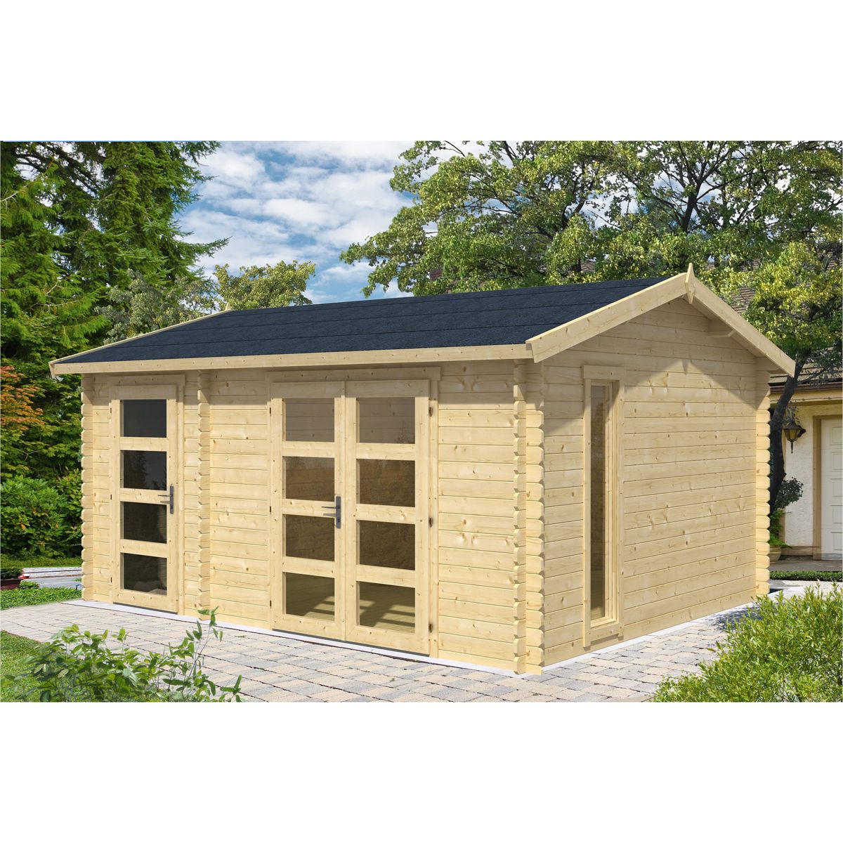 Abri de jardin bois CARROZ / 16.00m² / 28mm
