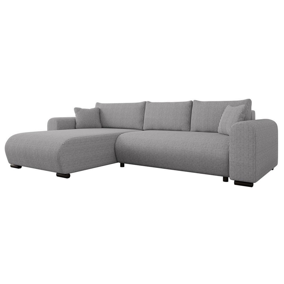 BEST MOBILIER Rosalie - canapé d'angle réversible 4 places convertible avec coffre en velours côtelé