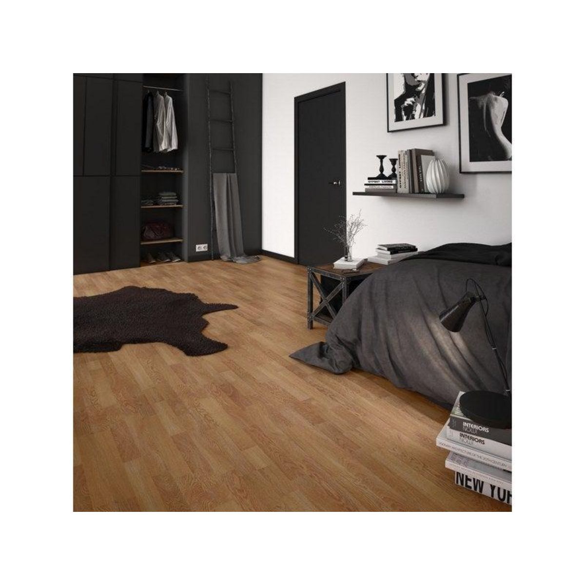 CENTRALE BRICO Sol stratifié effet bois naturel L.129.2 x l.19.3 cm Ep. 6mm 2,74 m2 décor Sundvall