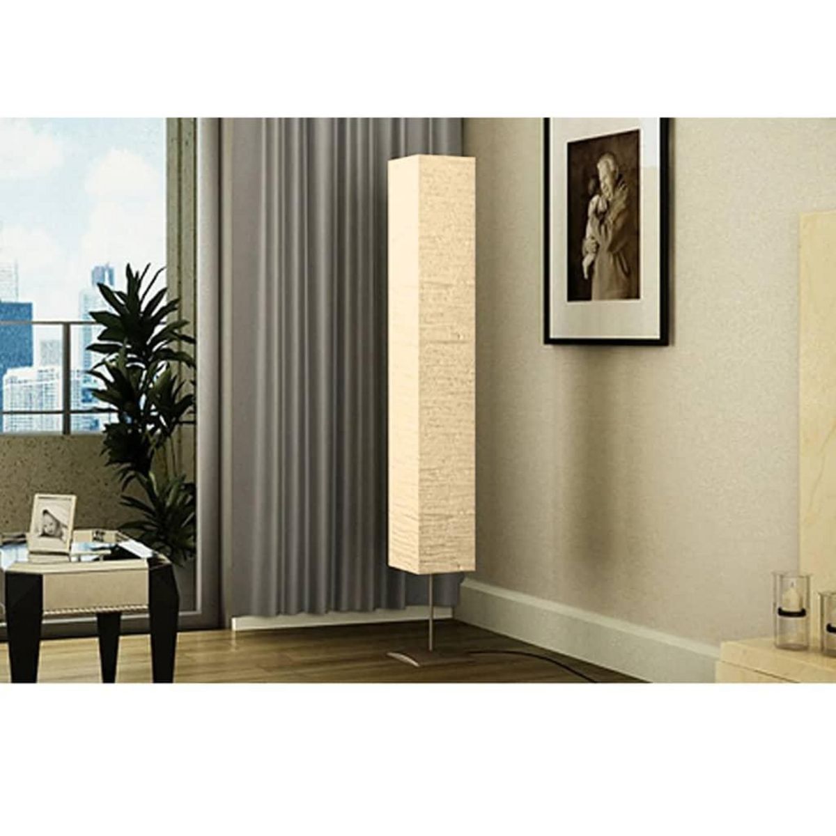 VIDAXL Lampadaire avec support en acier 170 cm Beige