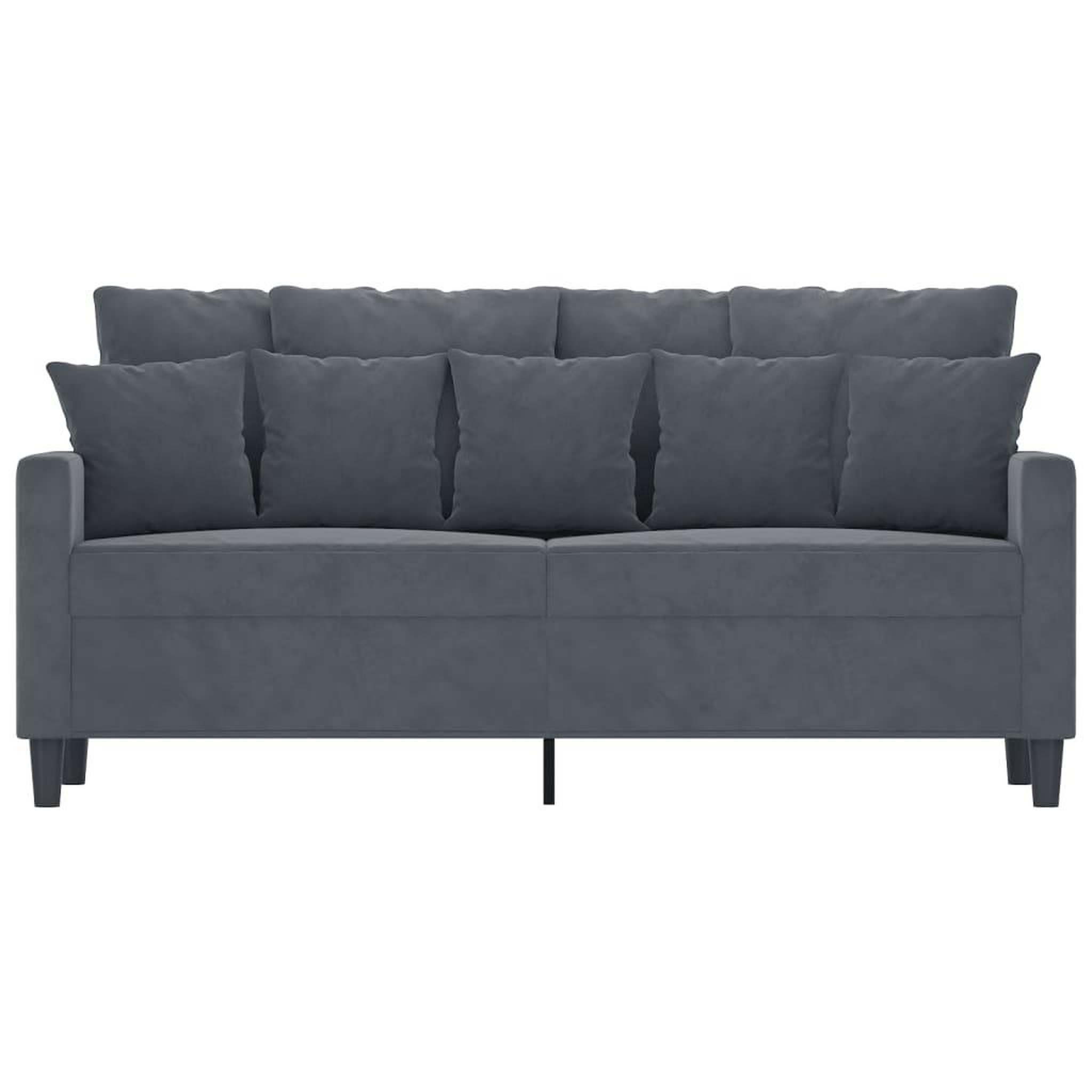 Voir la diapositive 3 : VIDAXL Canape a 2 places Gris fonce 140 cm Velours
