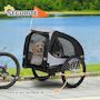Voir la diapositive 6 : PAWHUT Remorque vélo pour chien 20 Kg pliable barre attelage fixation réflecteurs drapeau noir