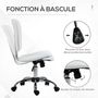 Voir la diapositive 6 : VINSETTO Chaise de bureau visiteur design - hauteur réglable, fonction bascule verrouillable - acier chromé synthétique blanc