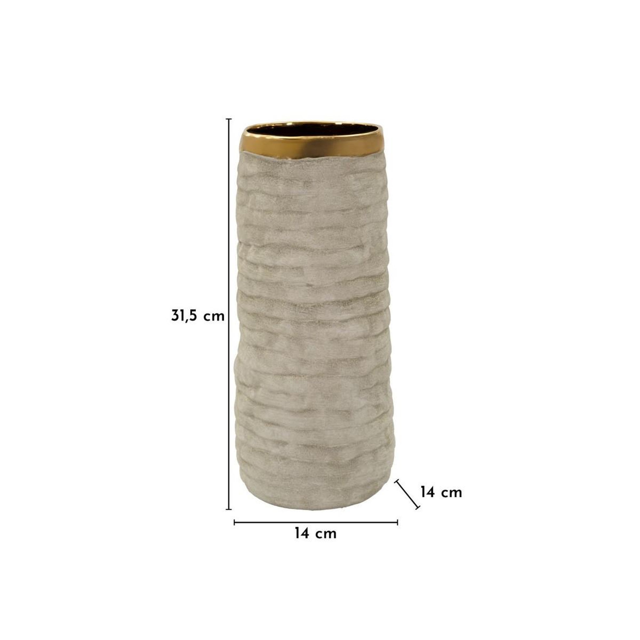 Voir la diapositive 5 : Paris Prix Vase design en céramique  lima  31cm gris