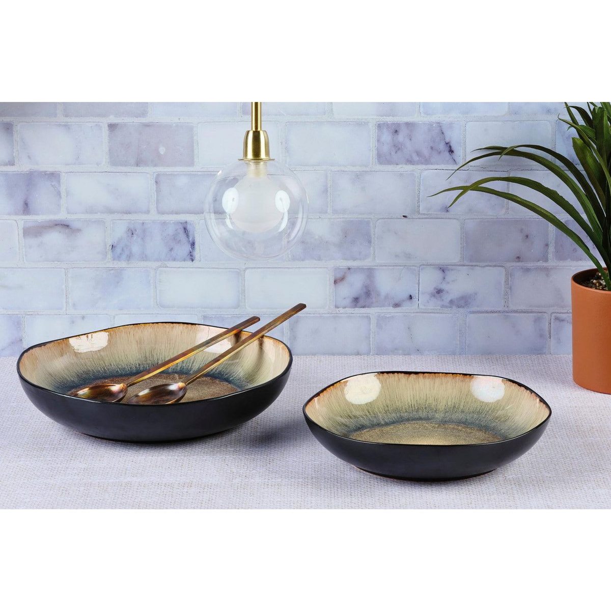 BJORN Corbeille à fruits IRIS Ø27,5cm et Ø32,5cm - 2 pièces - Marron sauvage