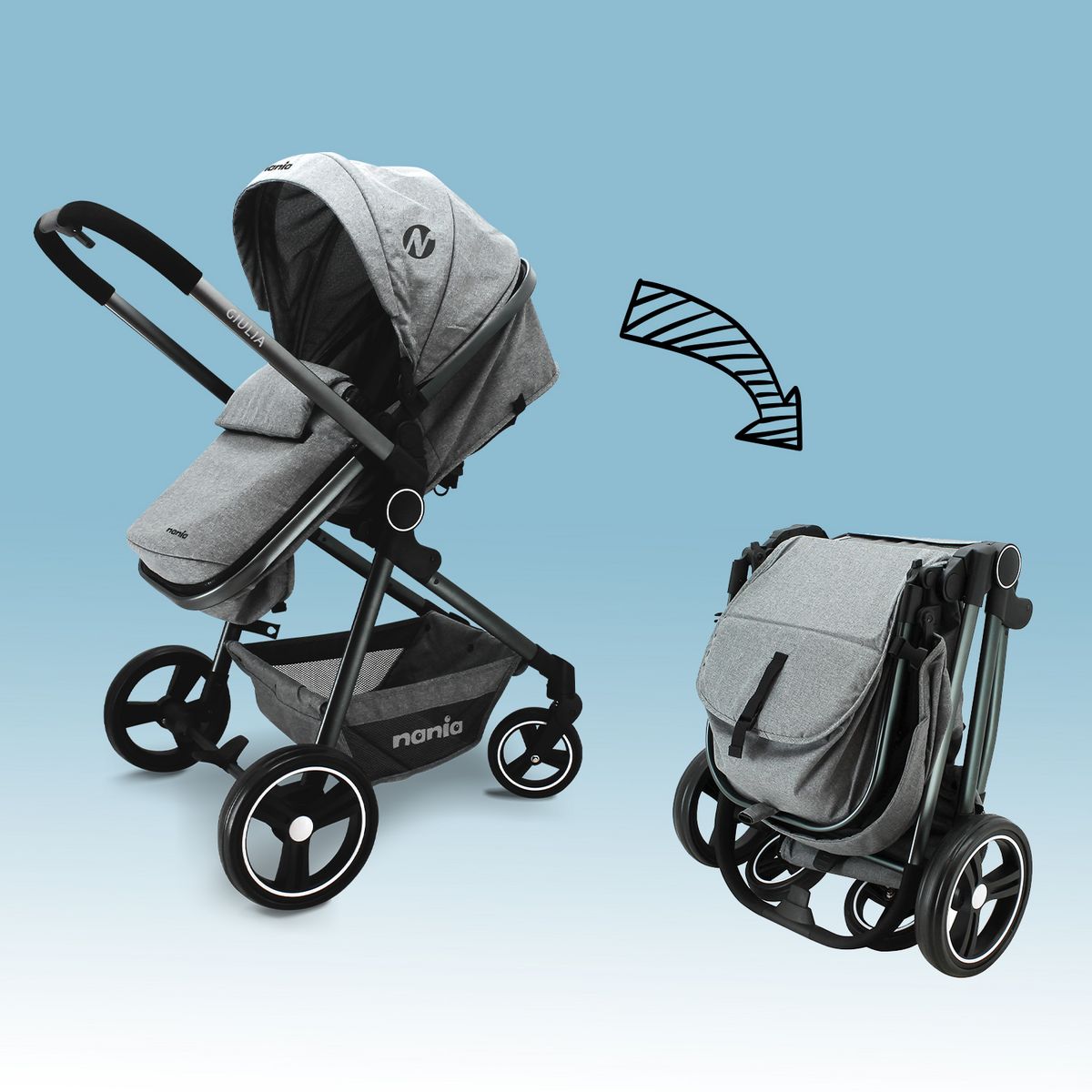 NANIA Poussette combinée 3 en 1 I-Size  GIULIA