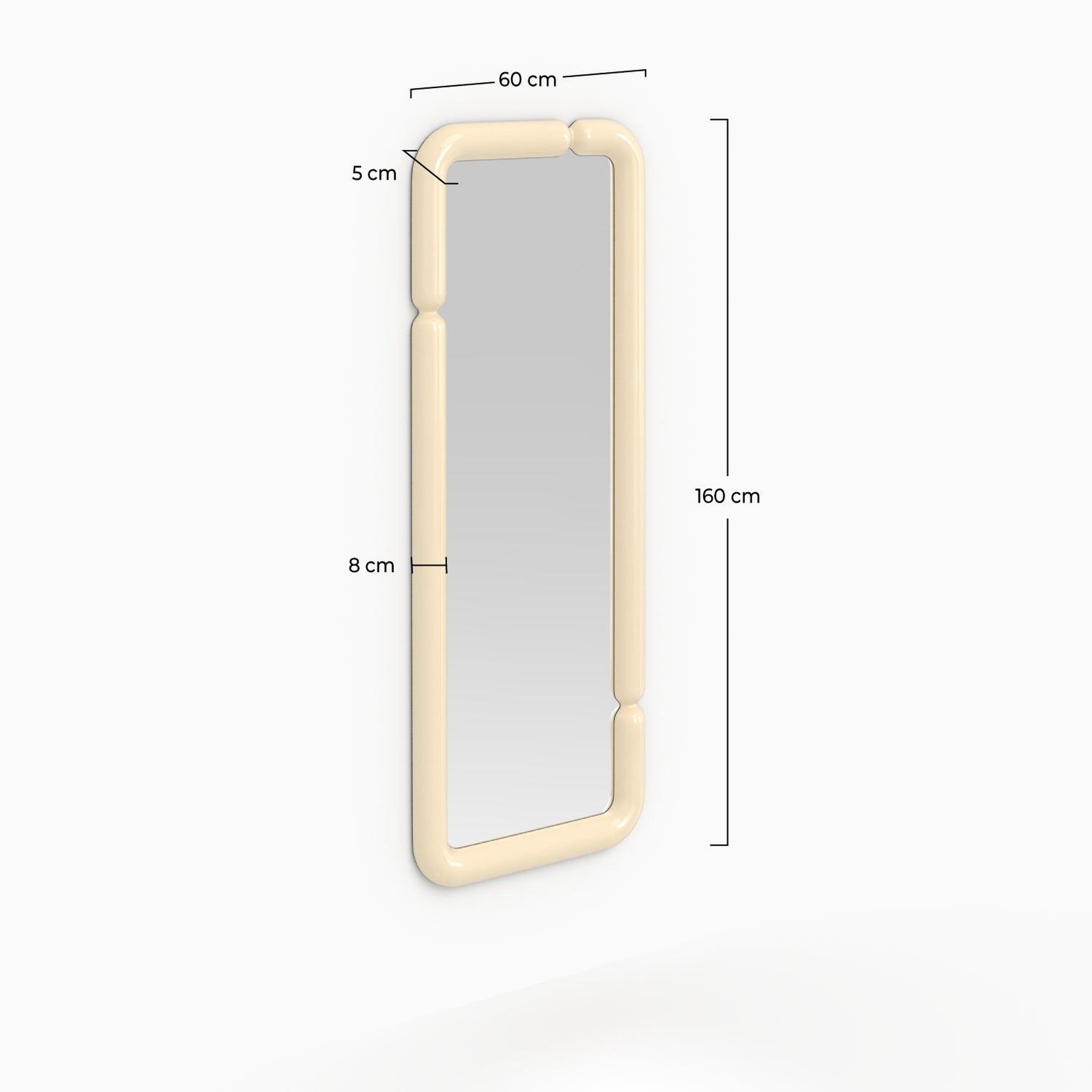Voir la diapositive 4 : MAISON PAVANE Miroir rectangulaire laqué blanc 160 x 60 cm-Silk