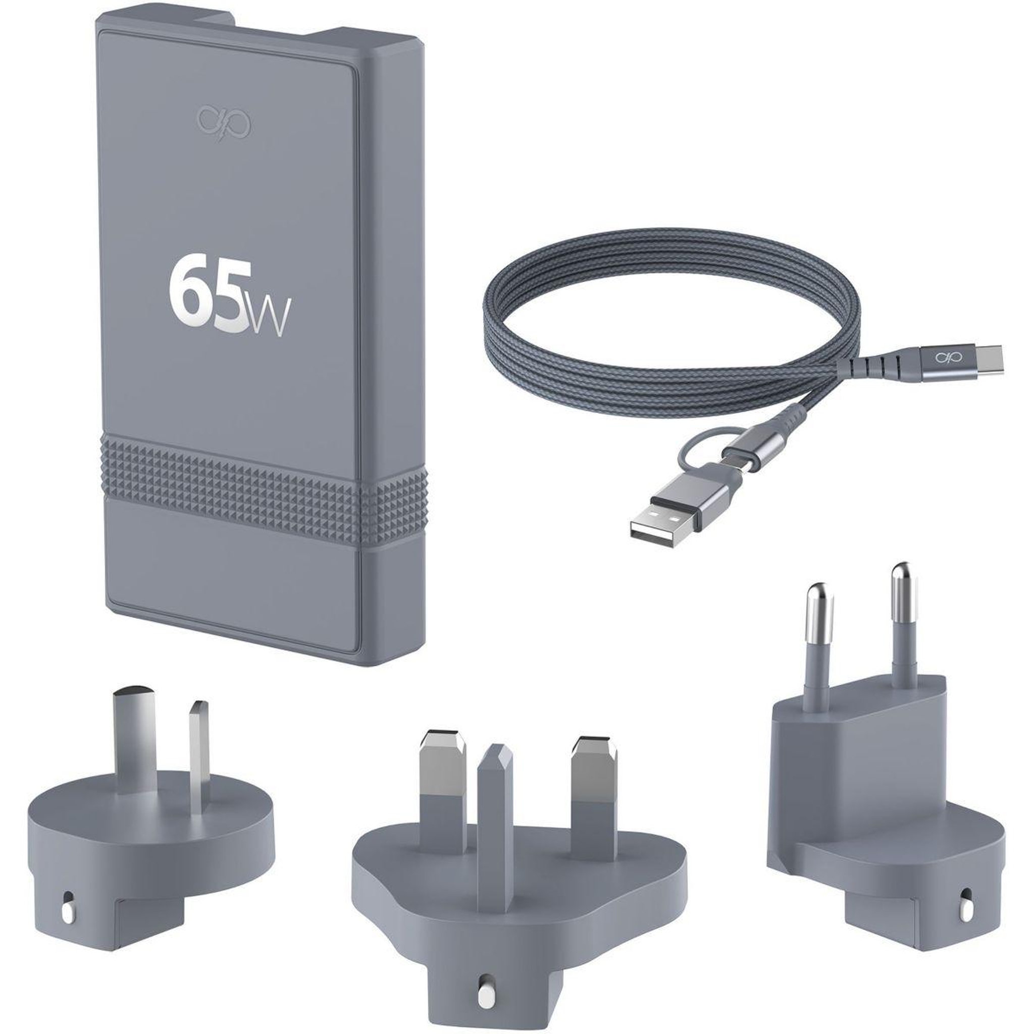 FORCE POWER Chargeur + câble de voyage 65w de voyage gan usb-a + c