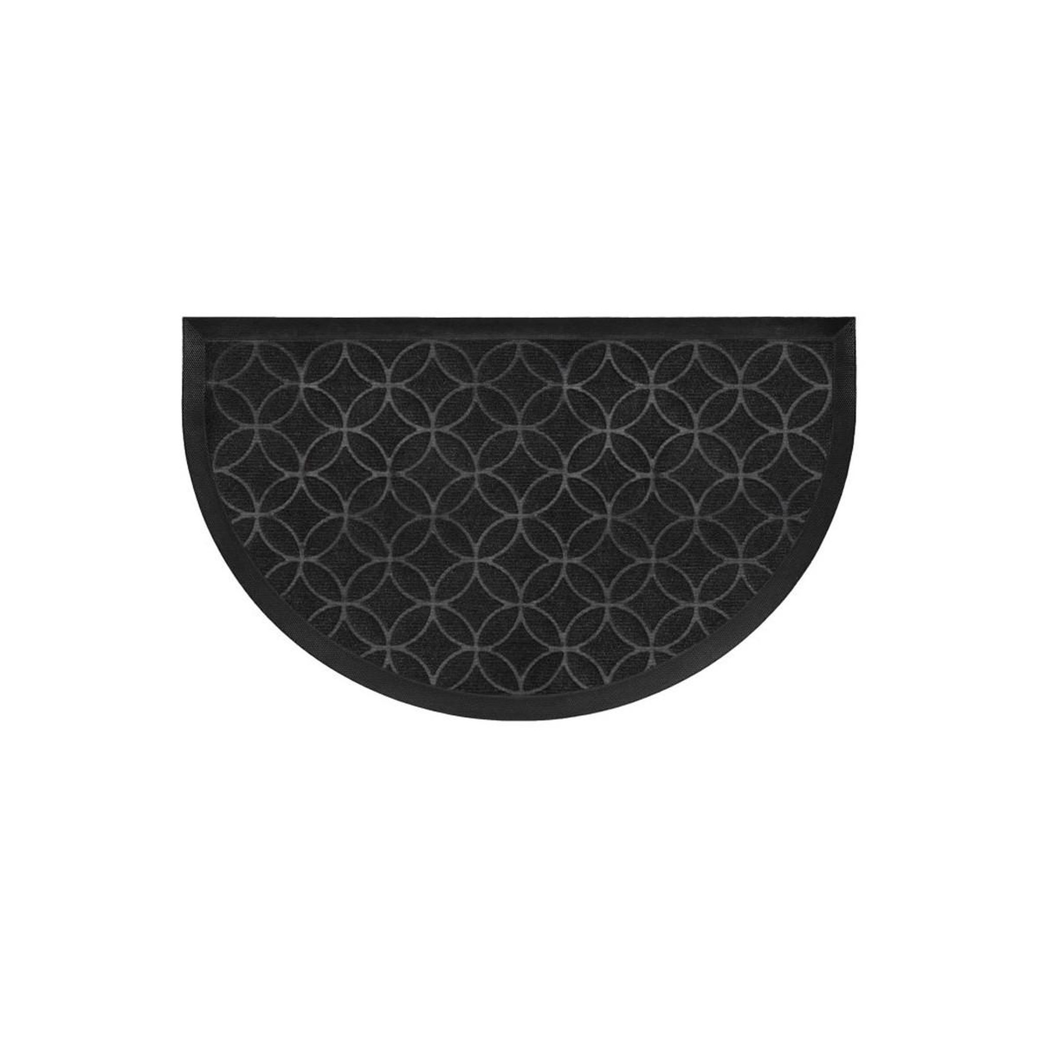 Douceur d'Intérieur Tapis d'Entrée Demi-Lune  Emilio  45x75cm Noir