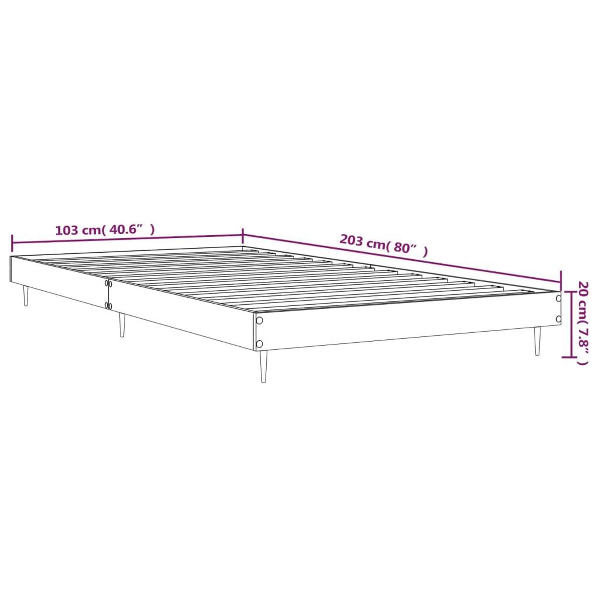 Voir la diapositive 6 : VIDAXL Cadre de lit sans matelas chene sonoma 100x200 cm