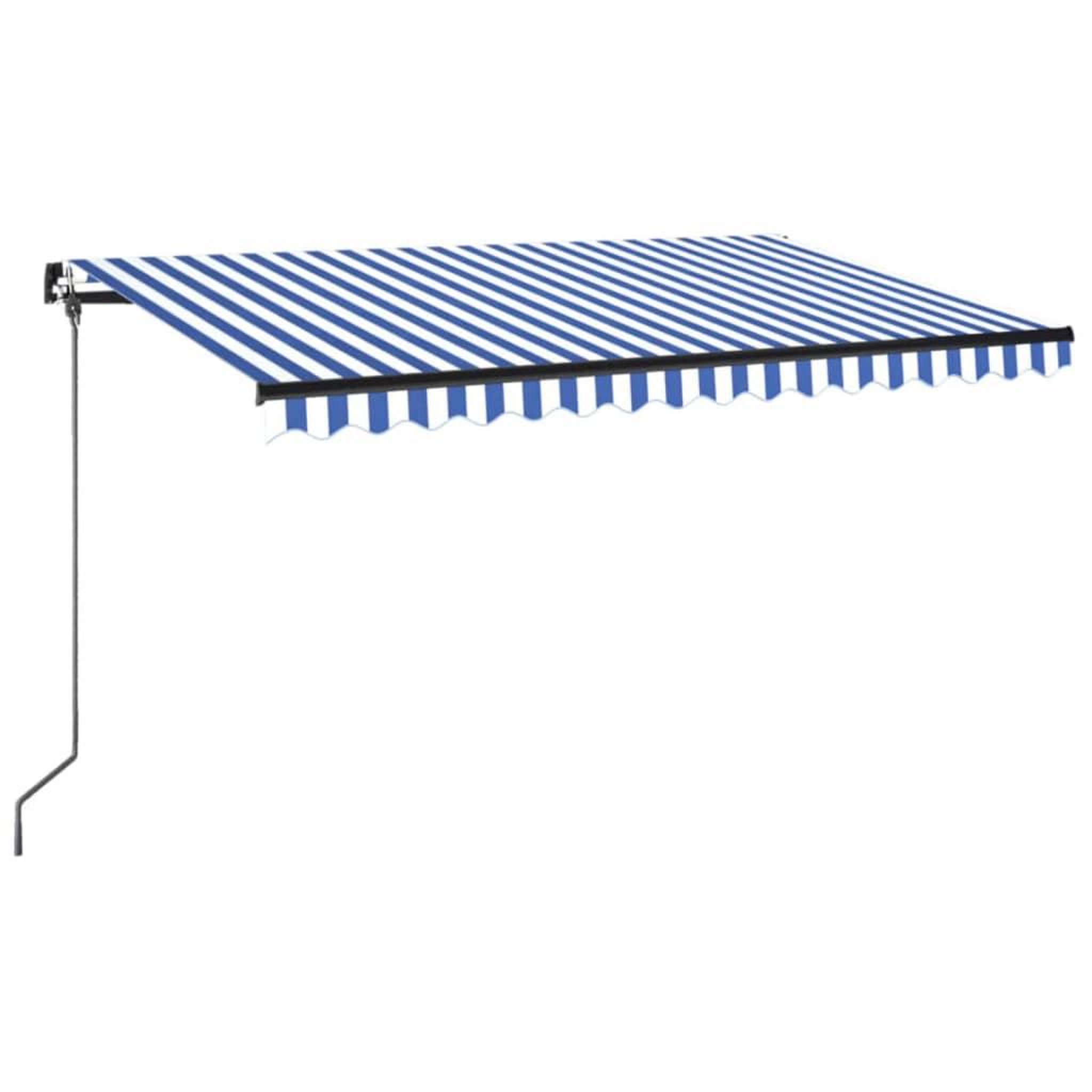 Voir la diapositive 2 : VIDAXL Auvent manuel retractable 450x350 cm Bleu et blanc