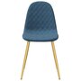 Voir la diapositive 4 : VIDAXL Chaises a manger lot de 4 Bleu Velours