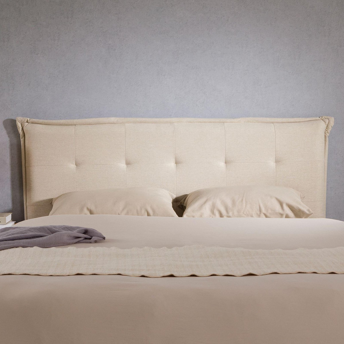 IDIMEX Tête de lit EBEYA 120 capitonnée sur pieds, en tissu