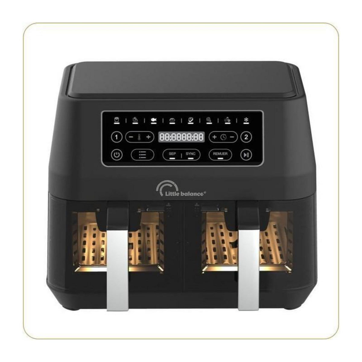 LITTLE BALANCE Friteuse diététique - LITTLE BALANCE - 8765 - Crousty light duo - 9 L - 2460 W - 9 programmes - Noir