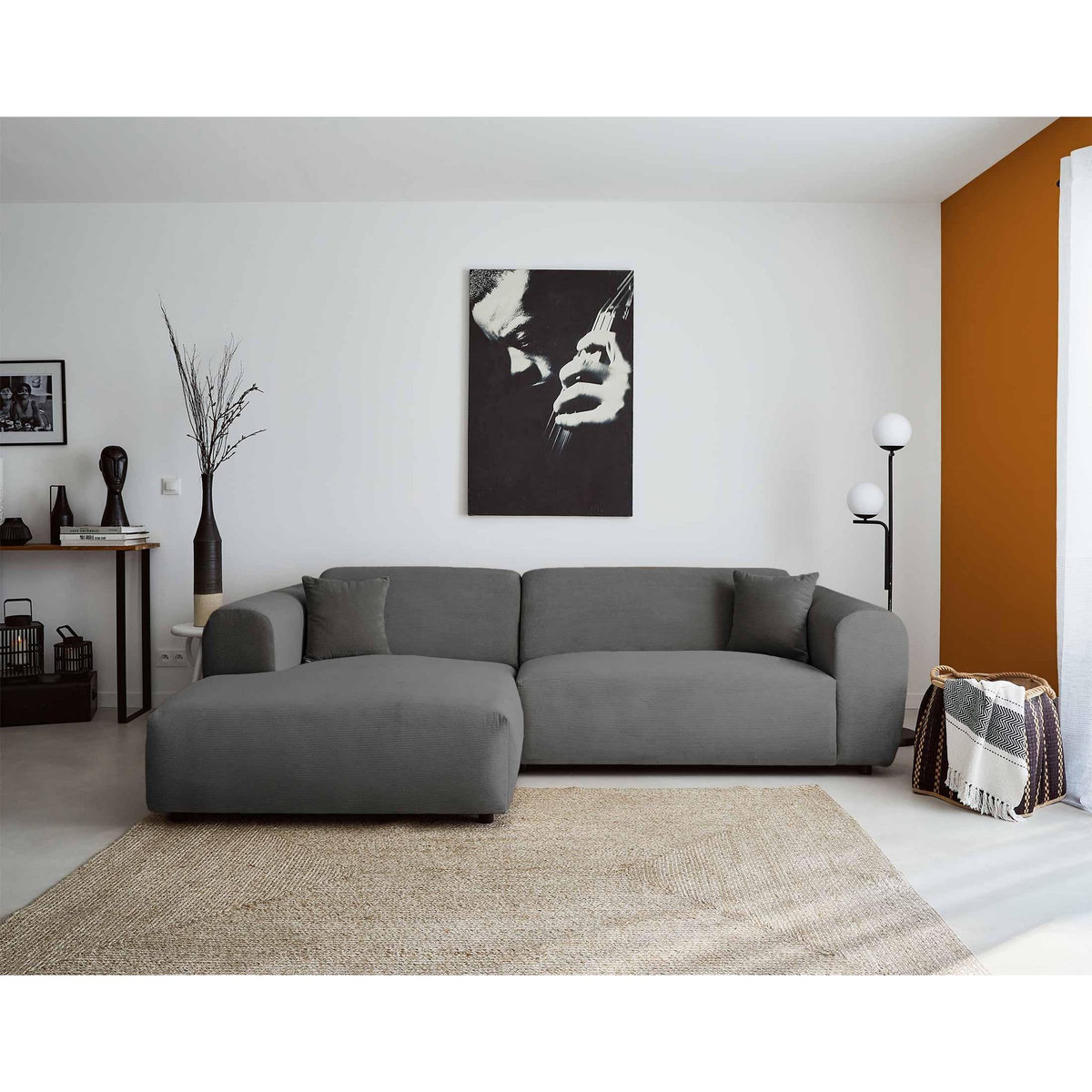 LISA DESIGN Aumance - canapé d'angle gauche 4 places - en velours côtelé