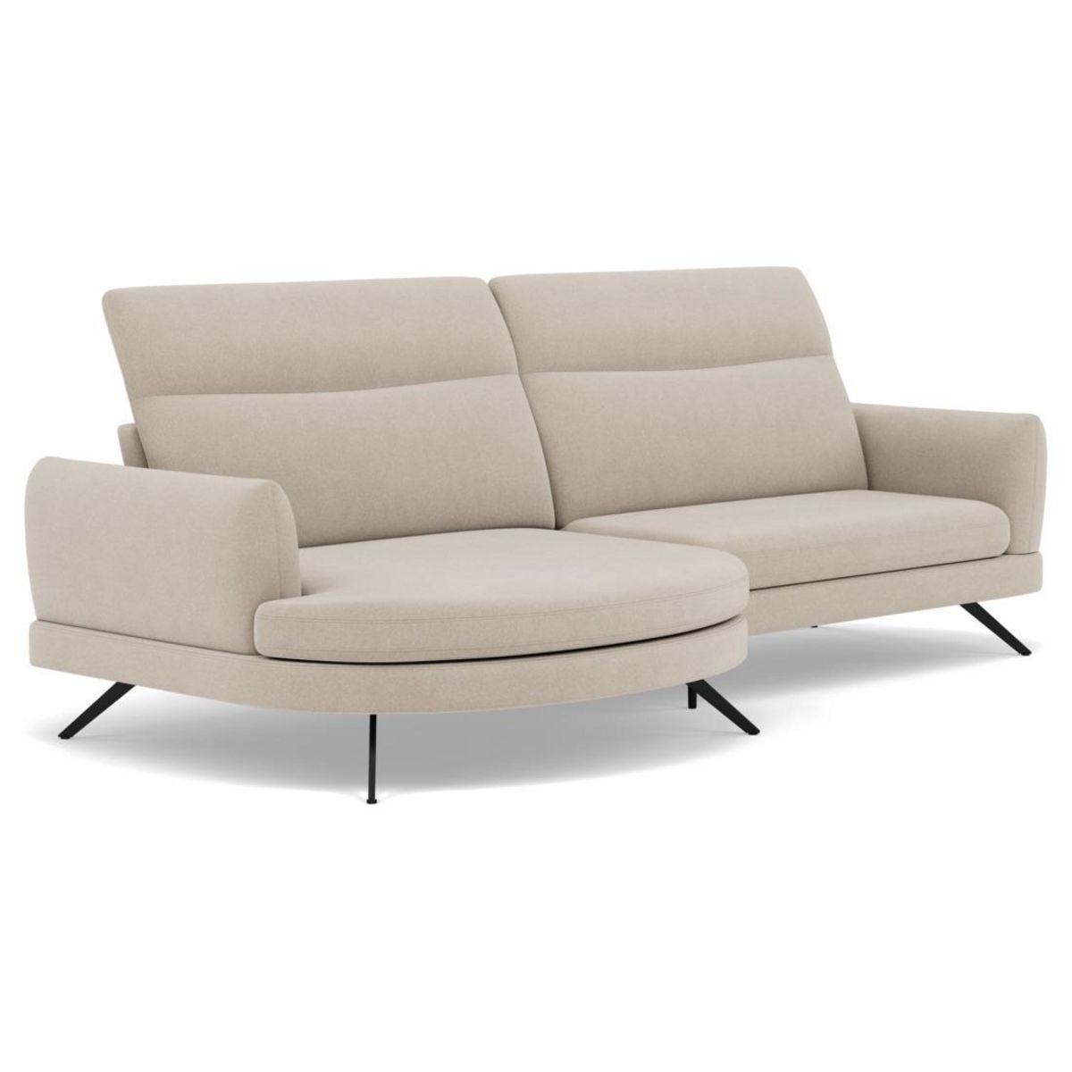 LISA DESIGN Terry - canapé d'angle gauche 4 places avec têtières réglables en tissu texturé