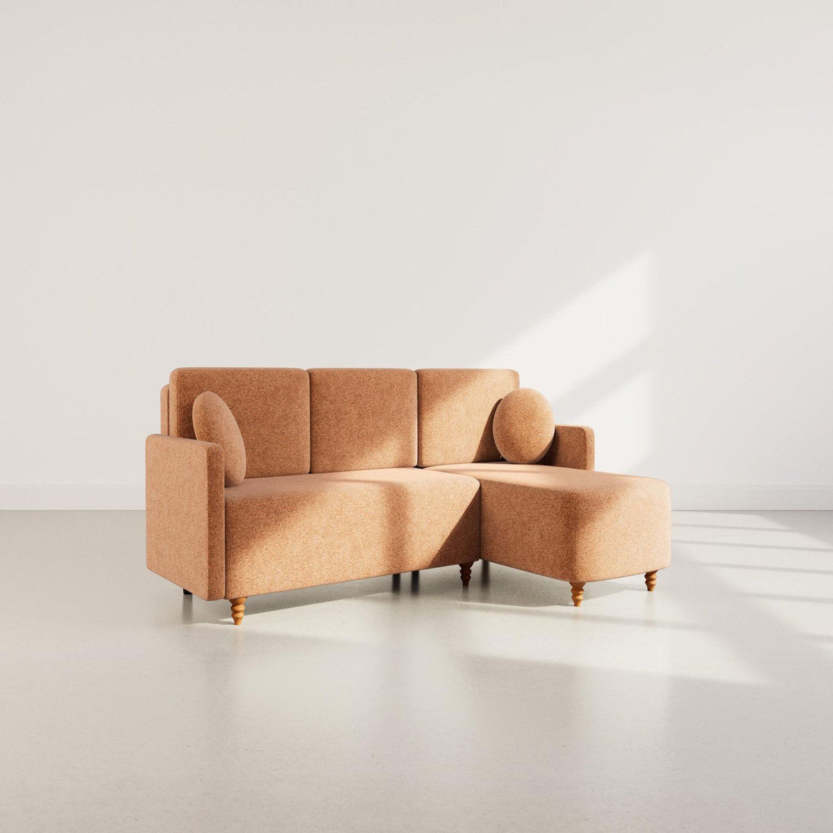 BEST MOBILIER Calypso - canapé d'angle réversible 4 places convertible avec coffre en tissu