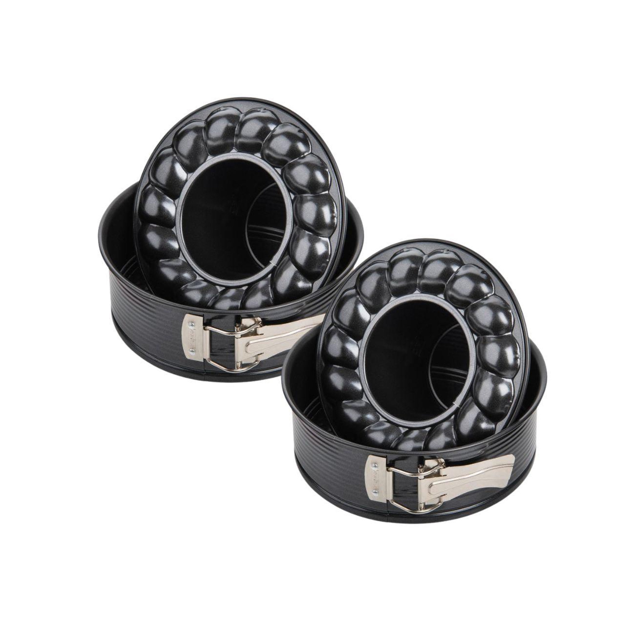 ZENKER Lot de 2 moules à manqué 18/18 cm en acier black mettallic black mettallic zenker  black mettallic