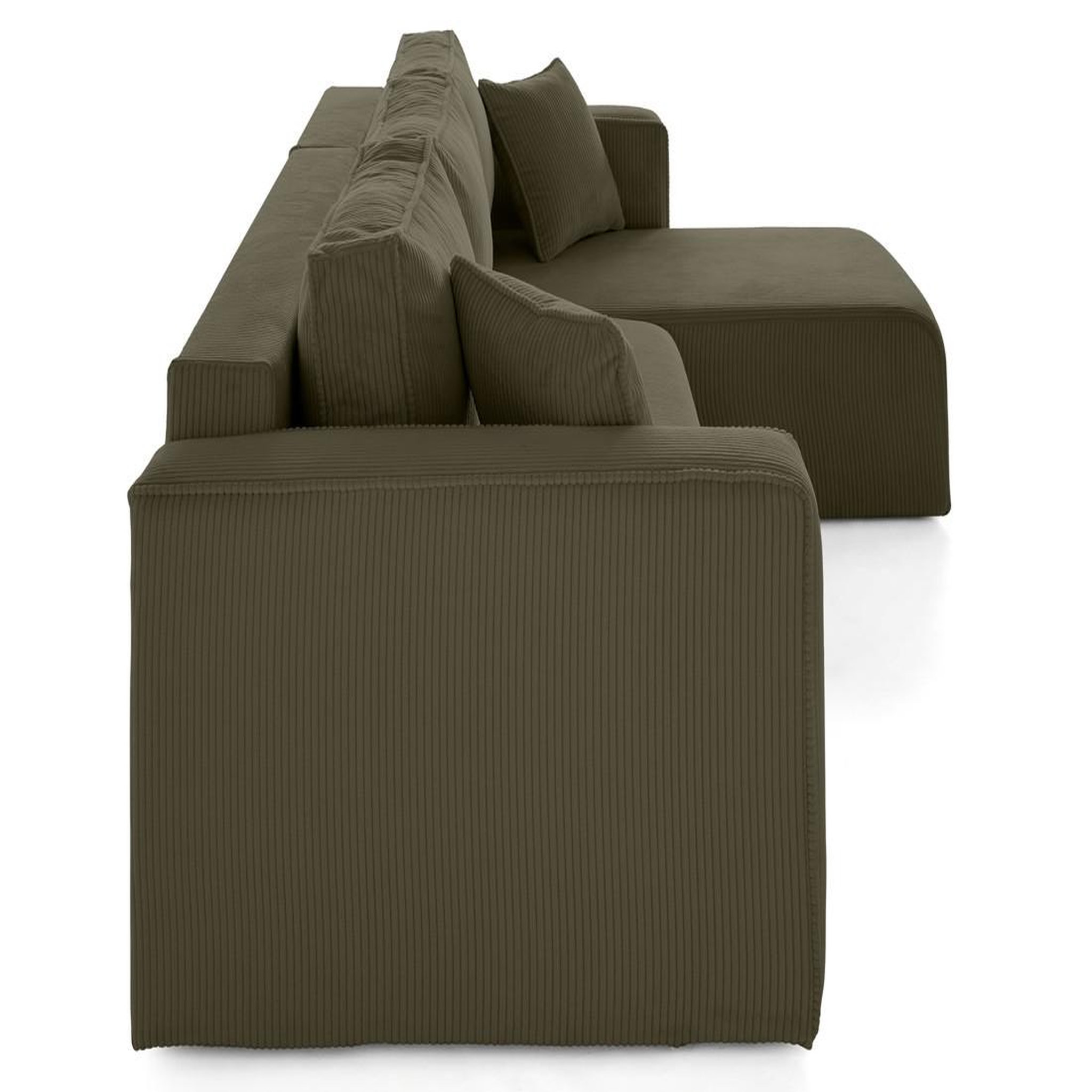 Voir la diapositive 4 : BEST MOBILIER Topaze - canapé d'angle déhoussable réversible 4 places en velours côtelé