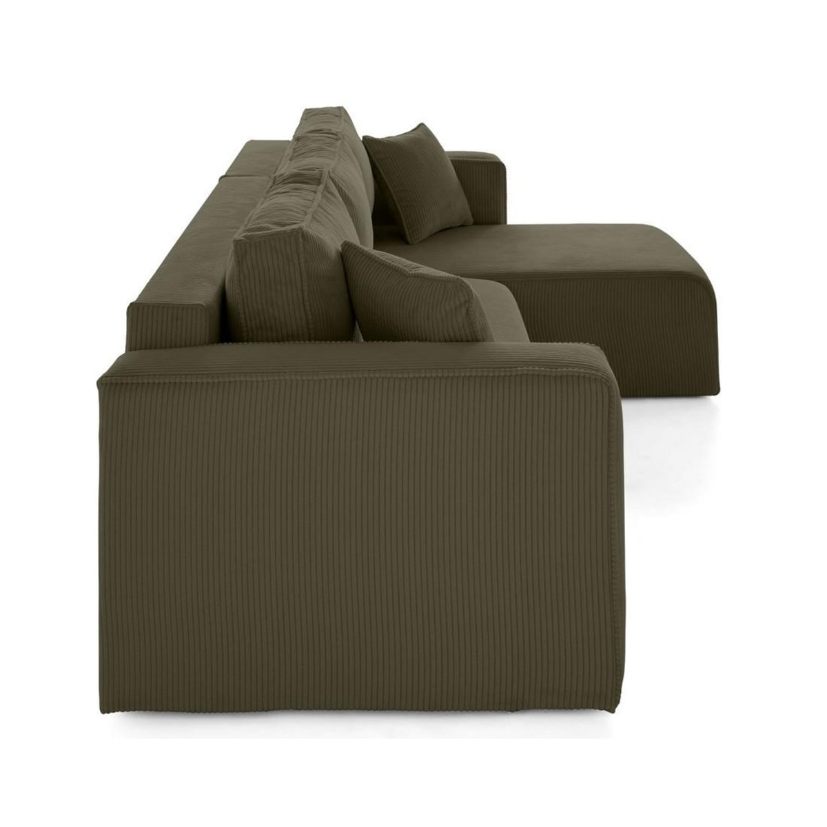 BEST MOBILIER Topaze - canapé d'angle déhoussable réversible 4 places en velours côtelé