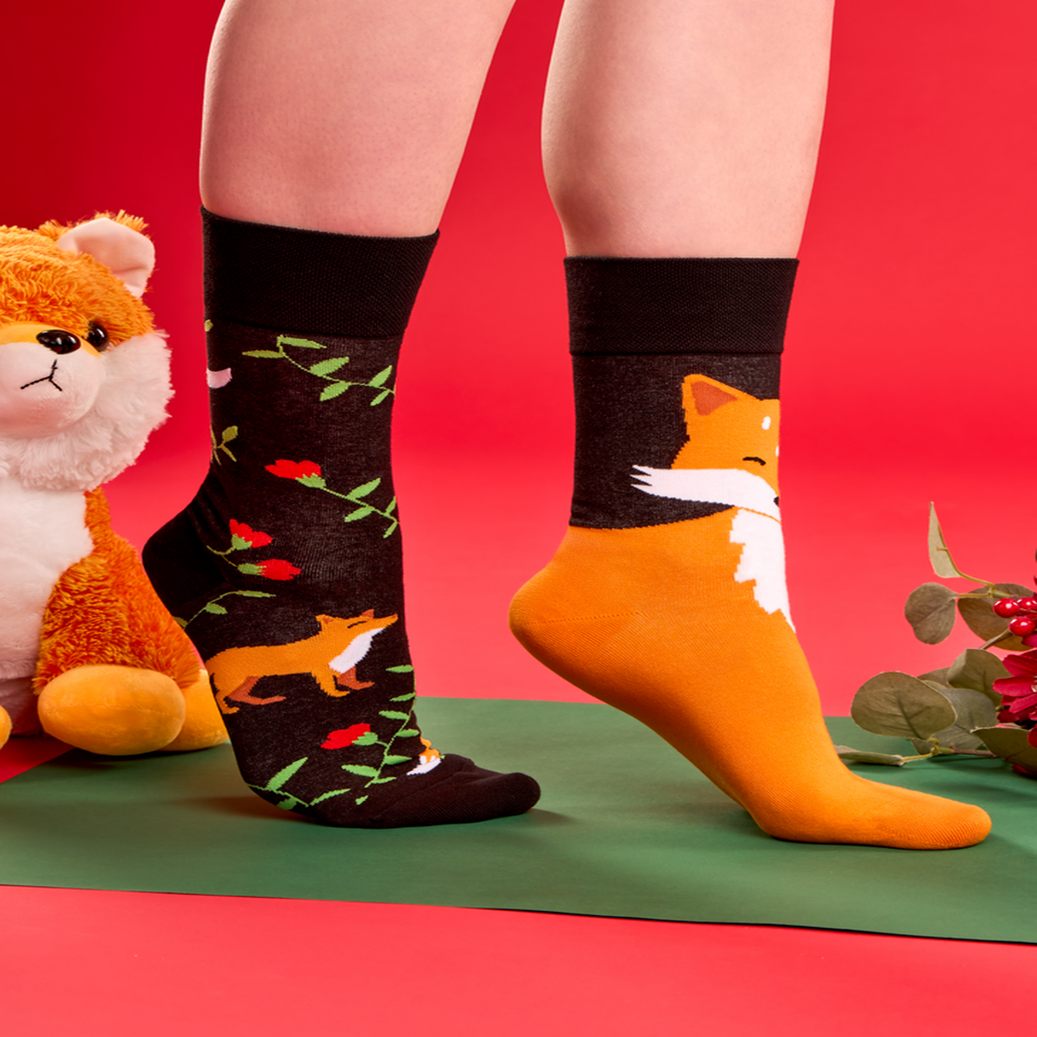 Voir la diapositive 5 : DEDOLES Chaussettes renards & fleurs