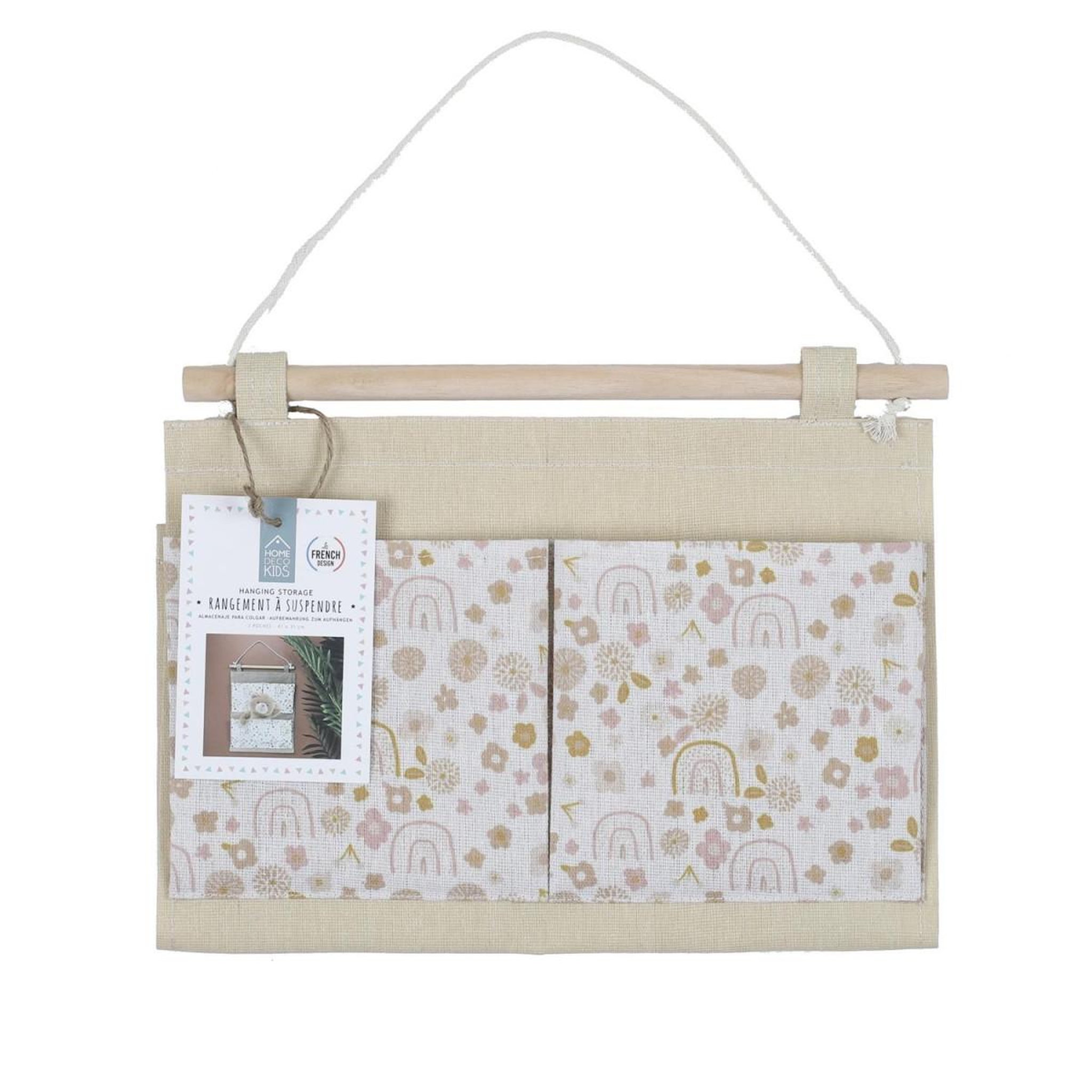 Voir la diapositive 3 : HOME DECO KIDS Rangement à suspendre  terrazzo  41cm rose
