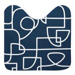 Paris Prix Tapis Contour WC Microfibre  Labyrinthe  45x45cm Bleu