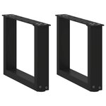 VIDAXL Pieds de table basse forme de U 2 pcs noir 30x(30-31) cm acier