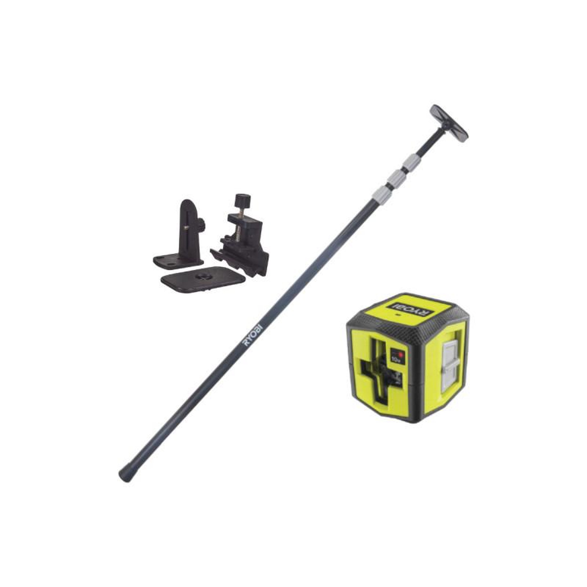 Voir la diapositive 1 : Ryobi Pack RYOBI Laser croix rouge - 10m de porté - 0,5mm de précision - RBCLLR1 - Canne télescopique - 3