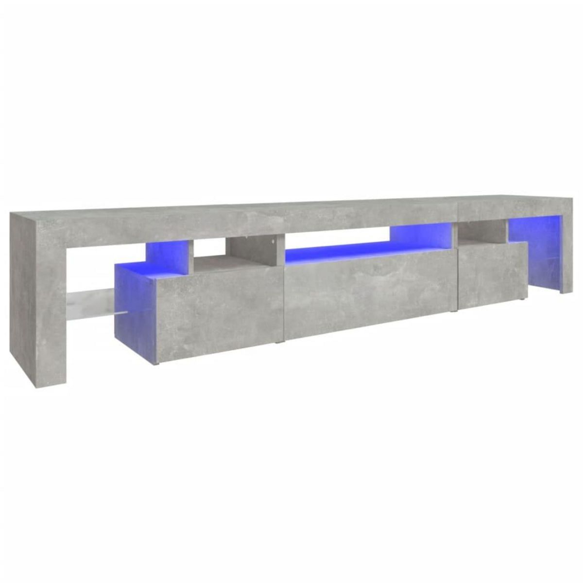 VIDAXL Meuble TV avec lumieres LED Gris beton 215x36,5x40 cm