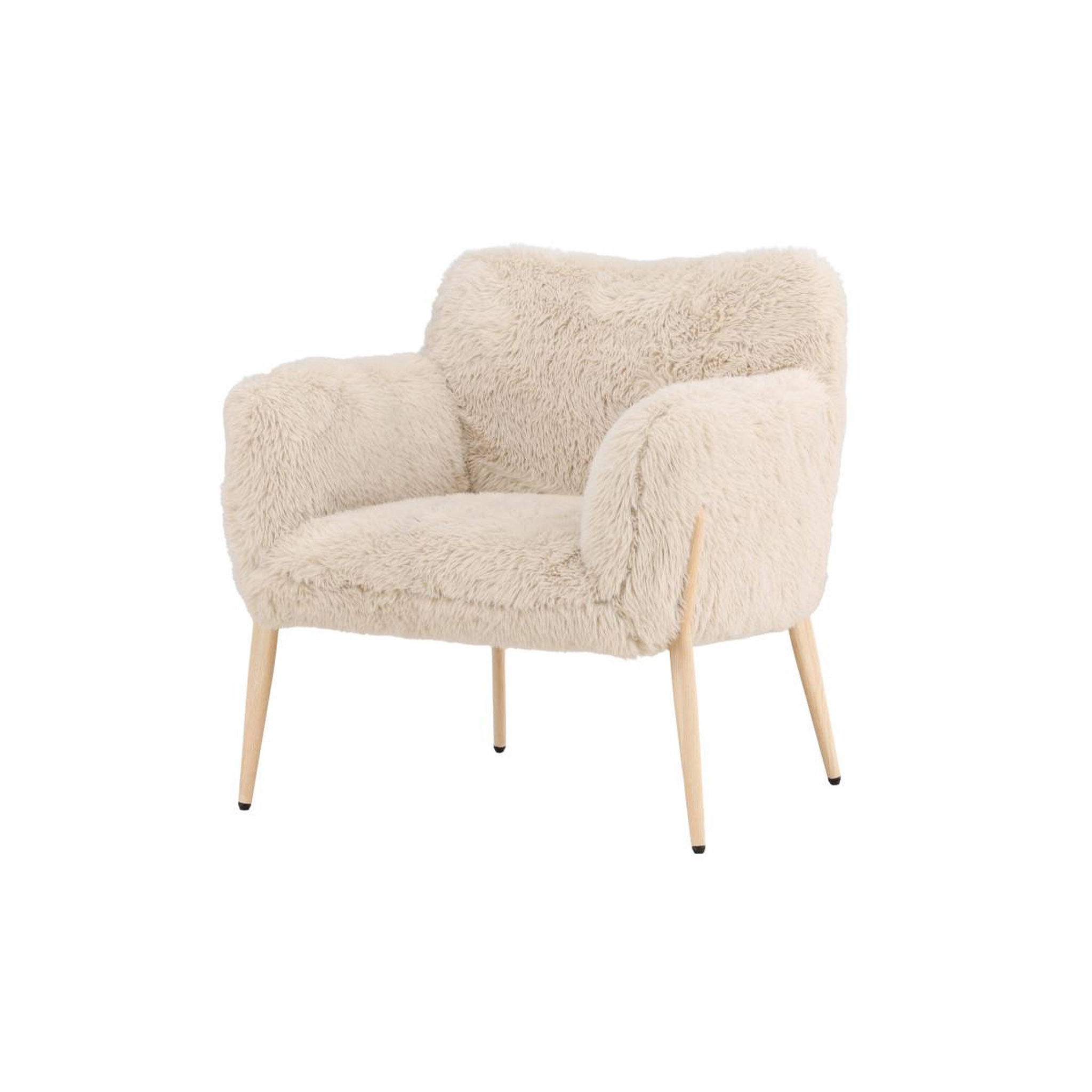 Voir la diapositive 3 : Paris Prix Fauteuil imitation fourrure  zenzi  78cm beige