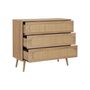 Voir la diapositive 6 : SWEEEK Commode. Eva. décor bois et cannage arrondi. 3 tiroirs L 90 x l 39 x H 79cm