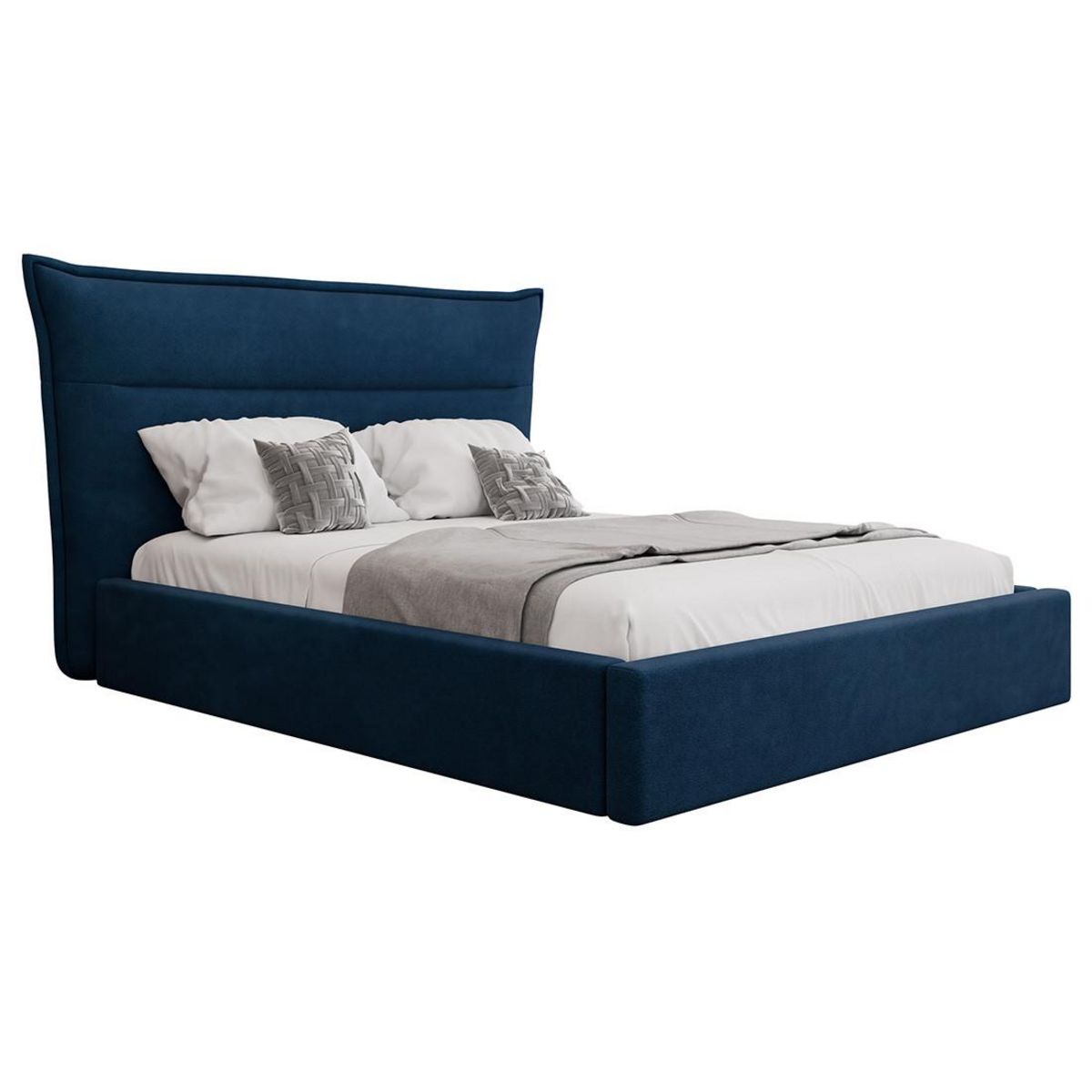 BEST MOBILIER Emy - lit coffre - 180x200 cm - en velours - sommier inclus