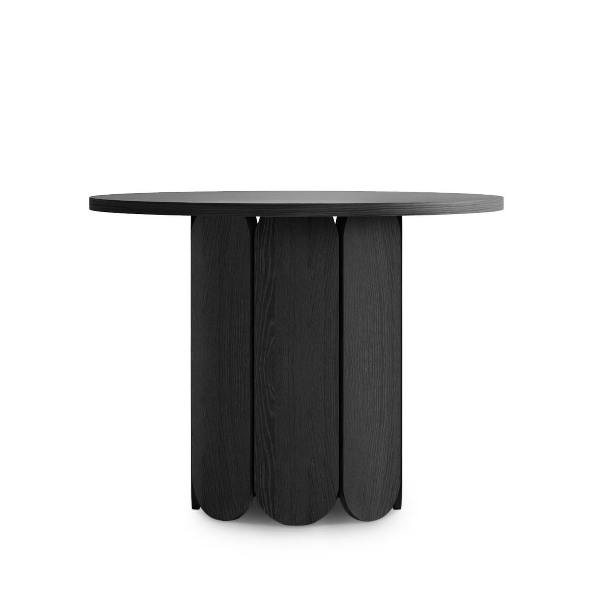 Voir la diapositive 2 : Paris Prix Table à manger ronde design  soft  98cm chêne & noir