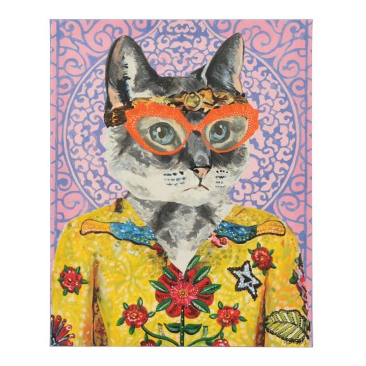 Paris Prix Toile Déco Chat  Popart  40x50cm Multicolore