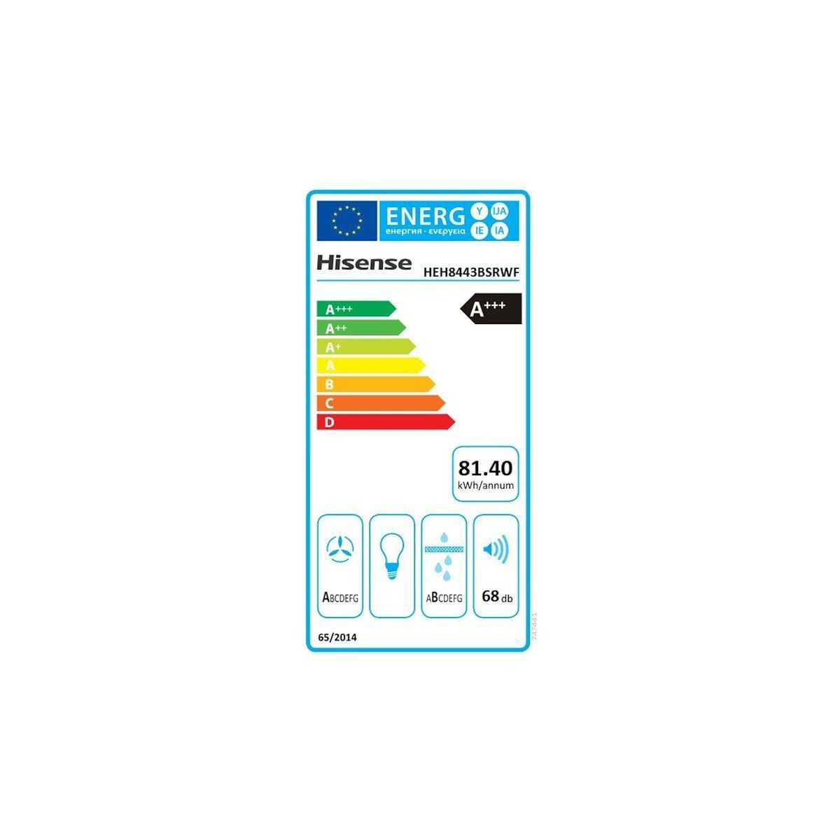 Hisense Plaque induction aspirante HEH8443BSRWF InfiniteMattGlass