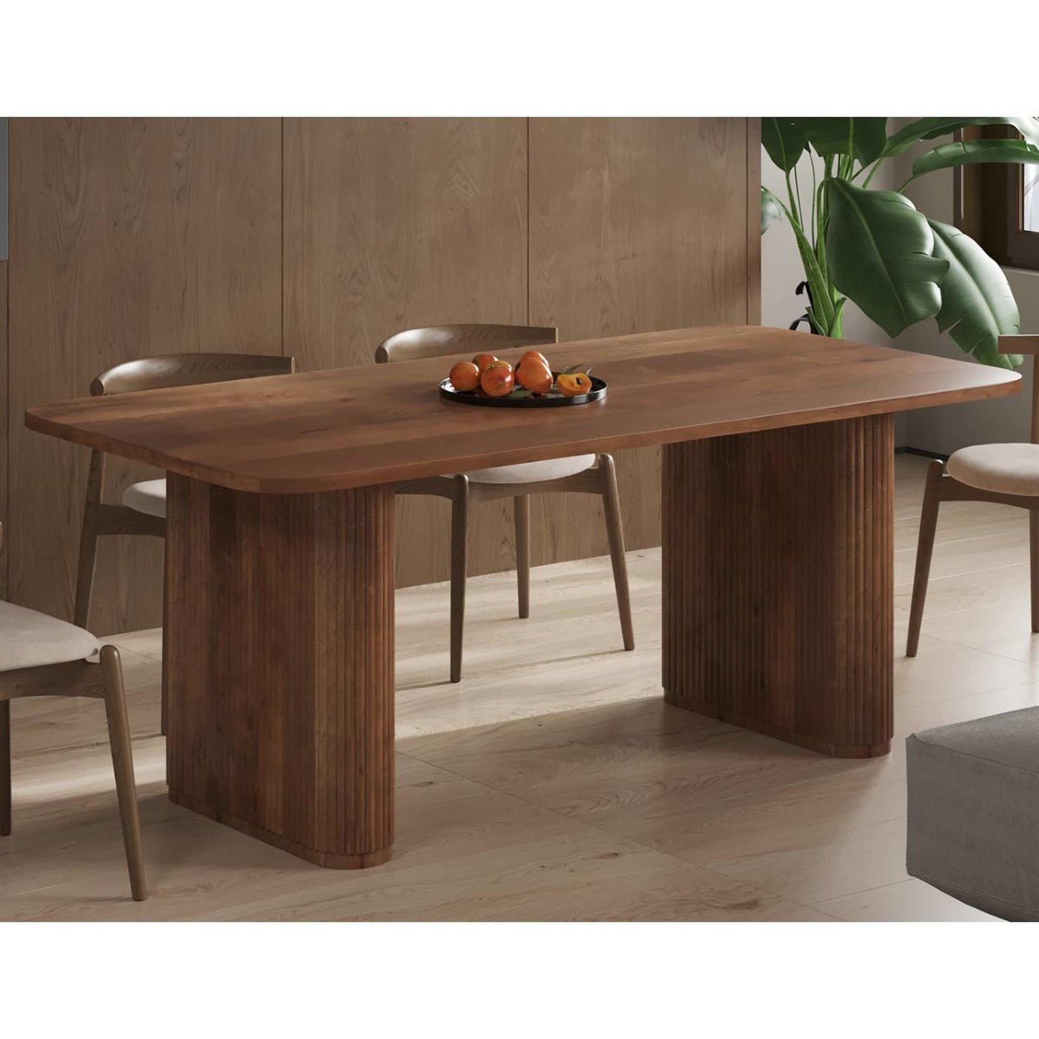 Voir la diapositive 3 : JLC KREATION Table à manger ovale en bois de manguier 200cm jeanne