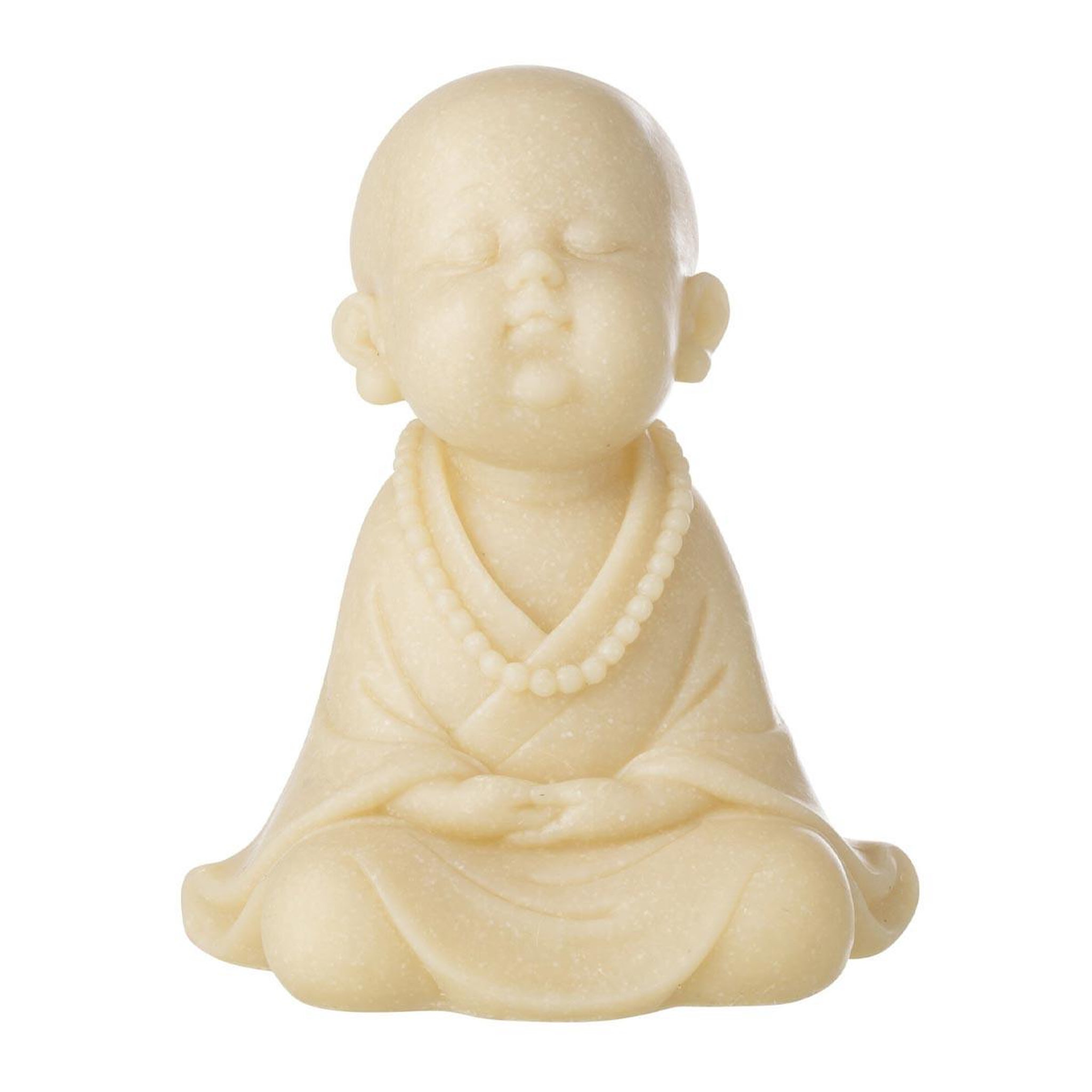 J-LINE Statuette déco moine zen  bodhi  23cm jaune