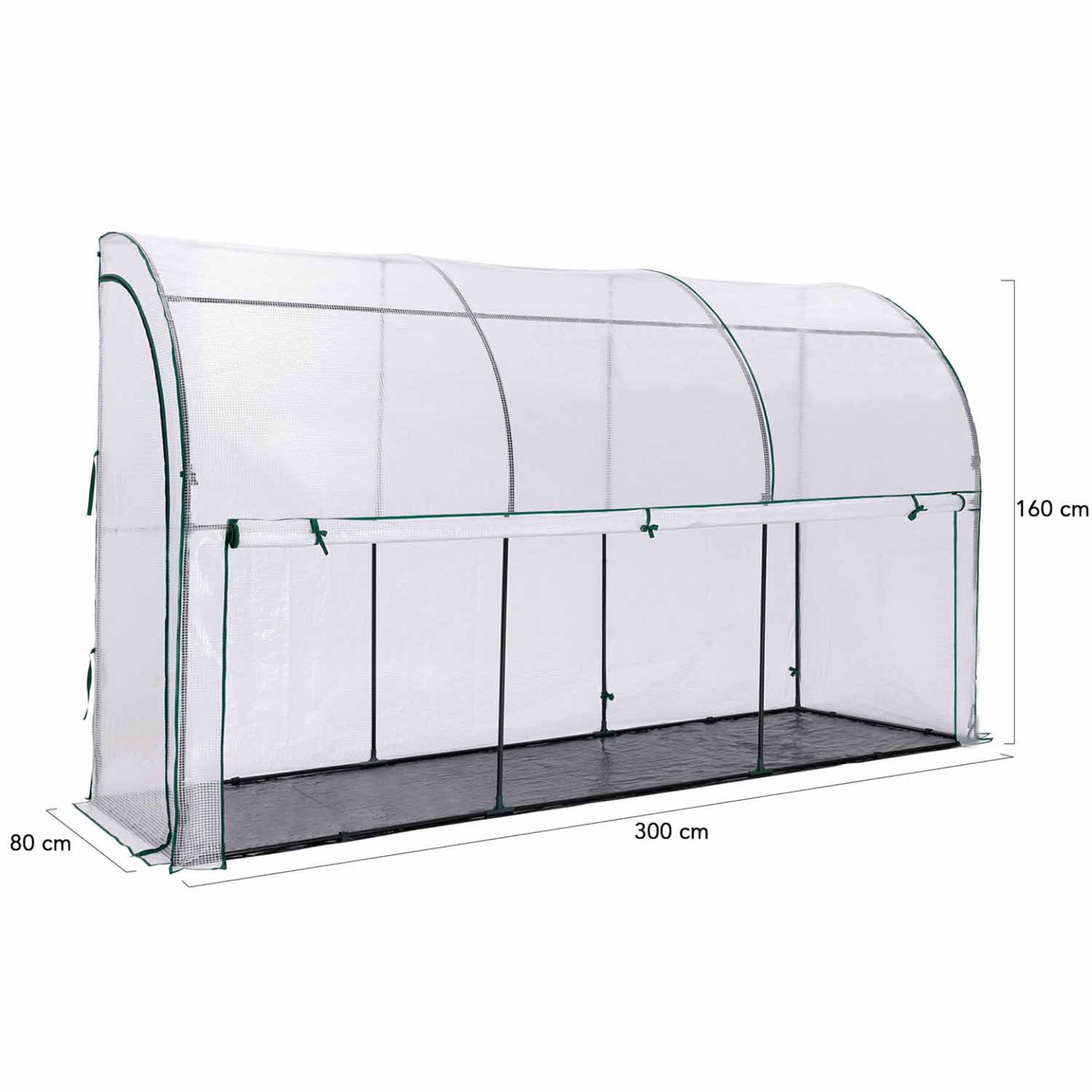 Voir la diapositive 5 : ID MARKET Serre d'hivernage murale adossée 300 x 80 x 160 cm double ouverture balcon et terrasse