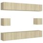 Voir la diapositive 2 : VIDAXL Ensemble de meubles TV 6 pcs Chene sonoma Bois d'ingenierie