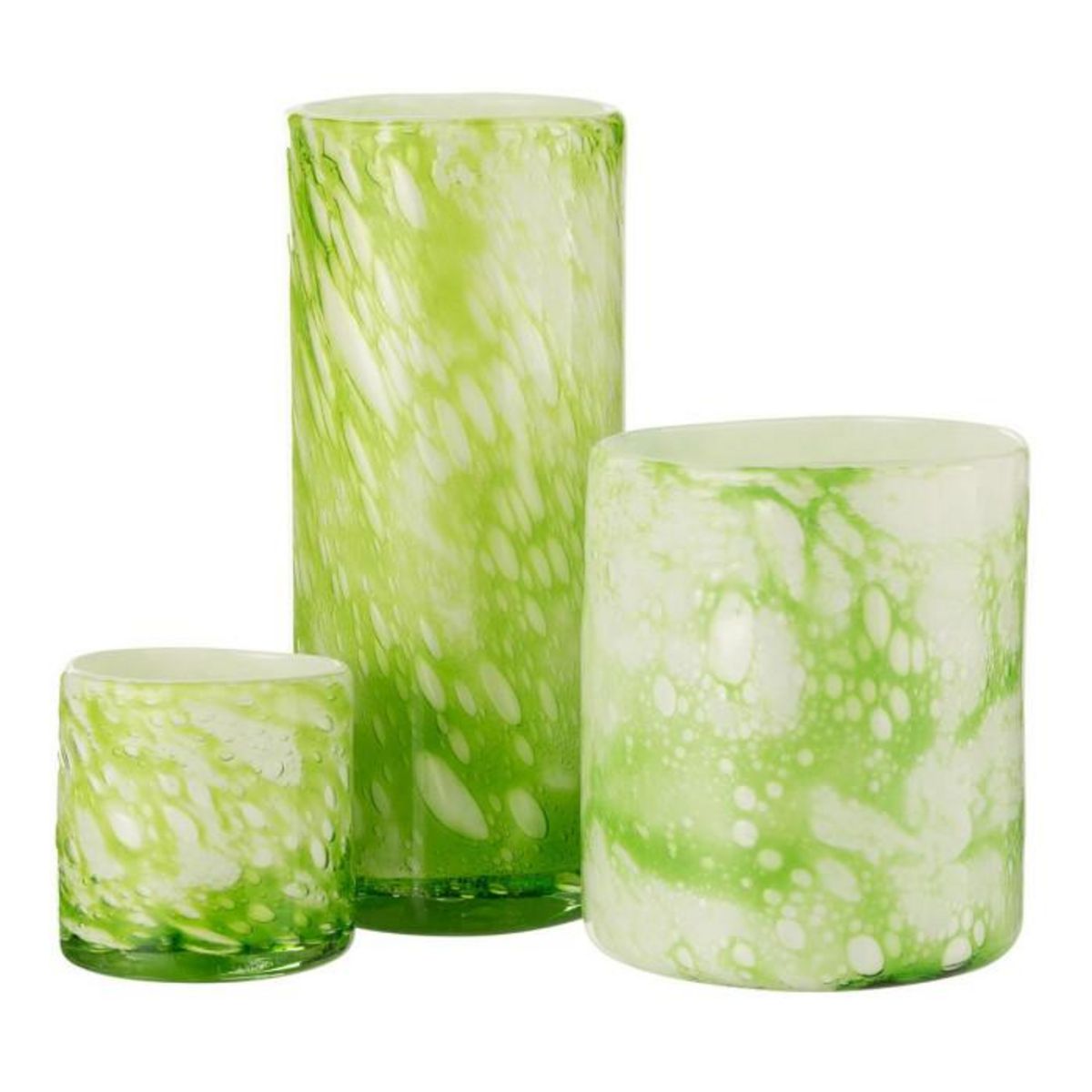 Paris Prix Photophore en Verre  Marbre  18cm Vert