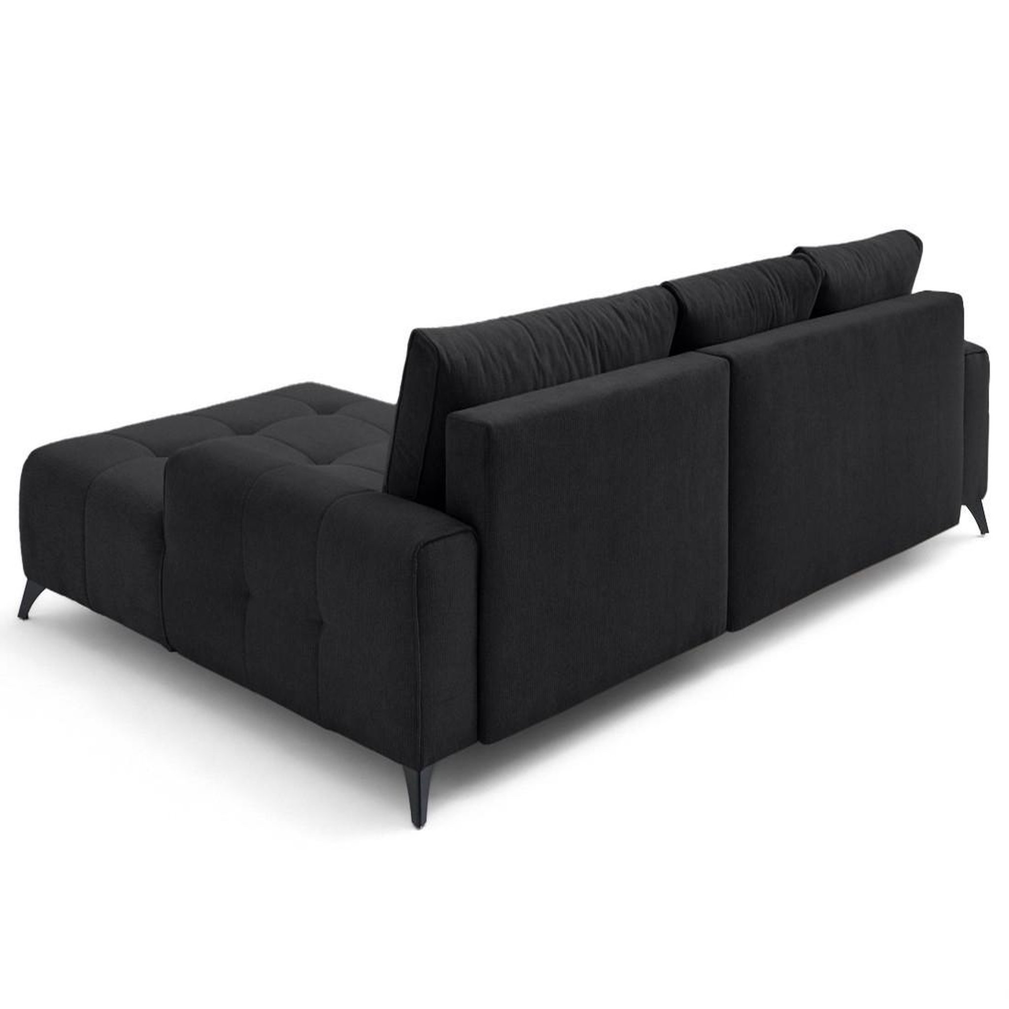 Voir la diapositive 5 : LISA DESIGN Rimini - canapé d'angle droit 4 places convertible avec coffre en tissu texturé